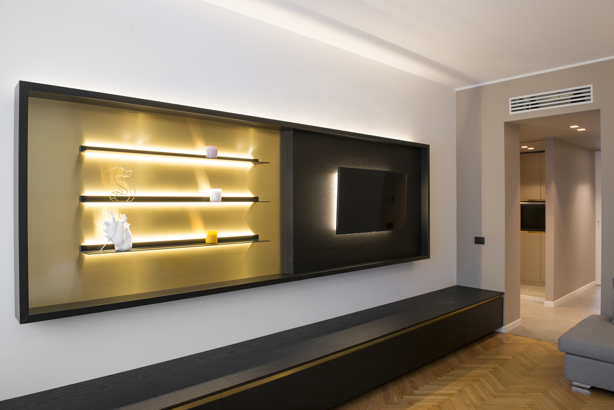 Guido Cottino Architetto - Ristrutturazione Appartamento Milano - Zona Giorno Arredo su misura