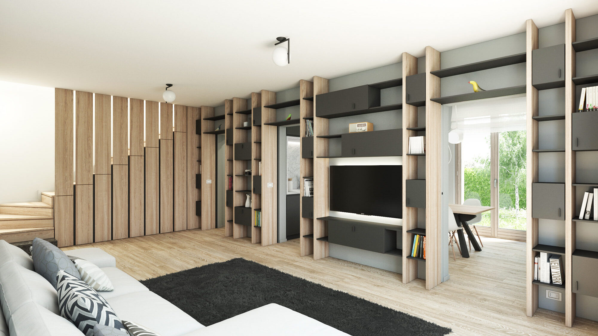 Render Arredo su misura - 2018 - Pavia - Arch. Guido Cottino - 01